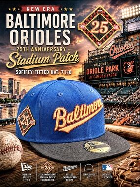 New Era Baltimore Orioles 25th Anniversary Stadium Patch Word Hat